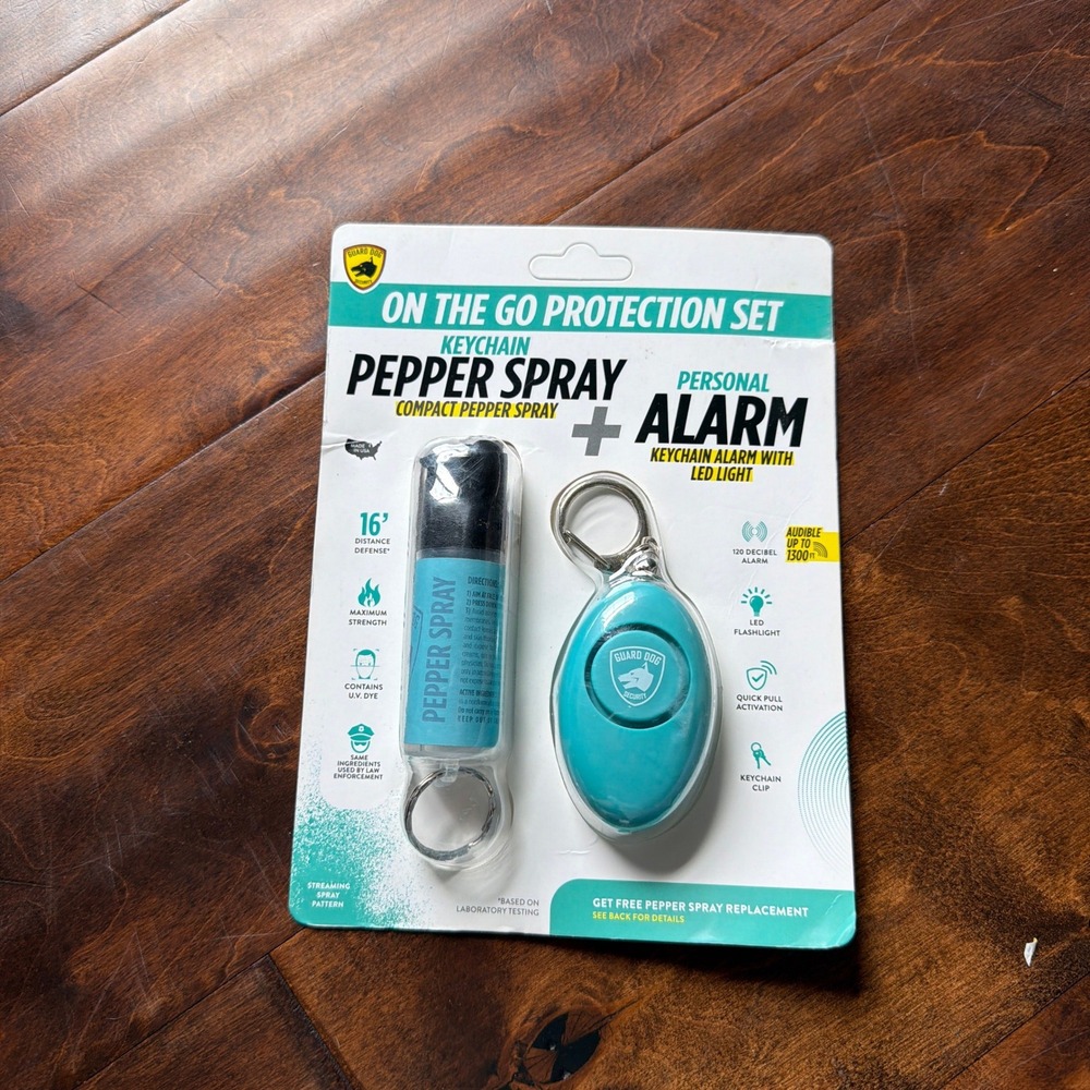 Guard Dog Security On The Go Protection Set Pepper Spray & Personal Alarm Teal